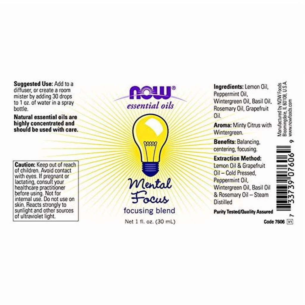 Now Essential Oils Blend Pack – Purifying, Sleep, Calming, Focusing & Romance (1oz Each)