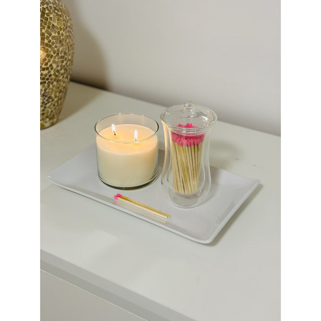 Naaliya Decorative Matches in a Jar with Striker – 100 Long Matches (4 Inch), Pink