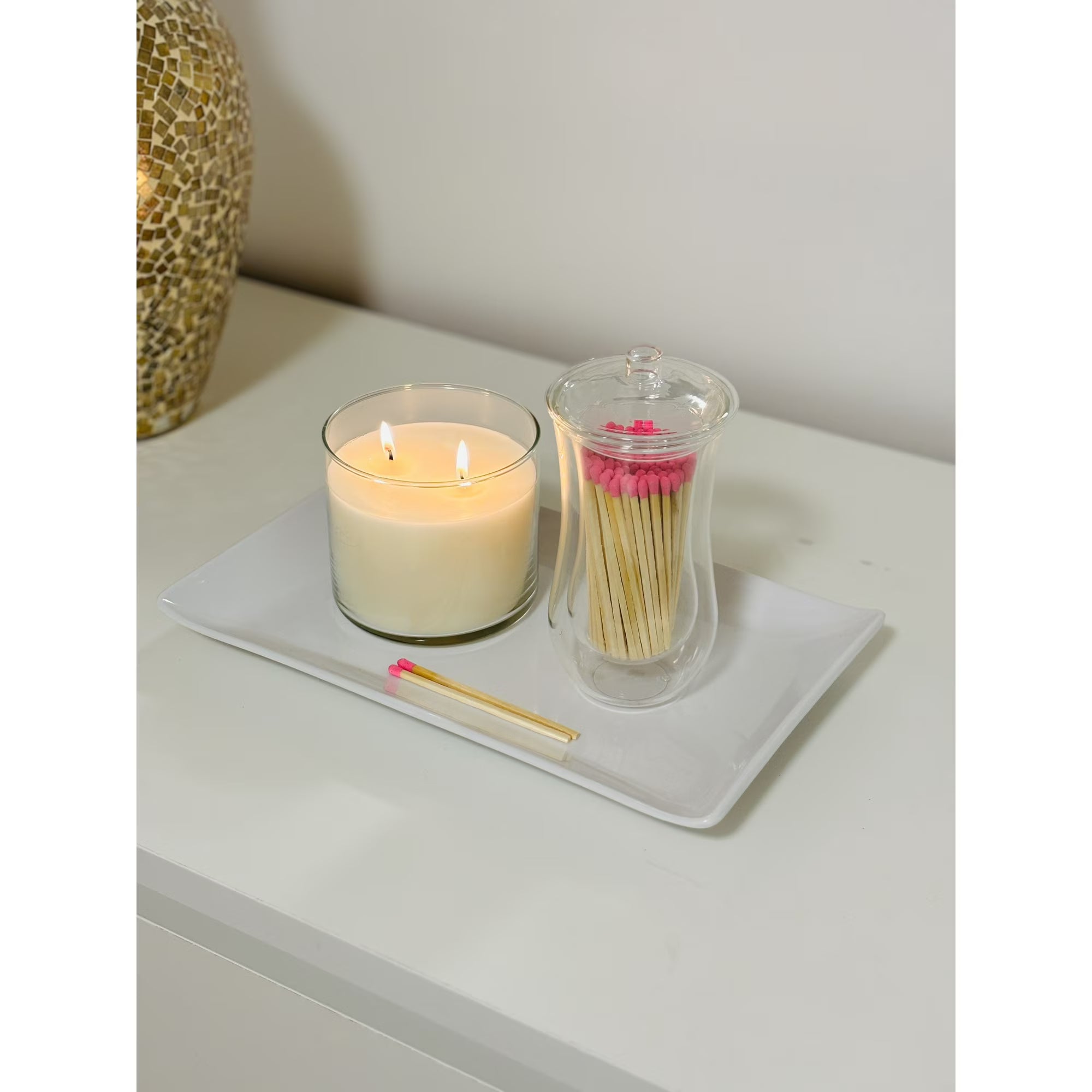 Naaliya Decorative Matches in a Jar with Striker – 100 Long Matches (4 Inch), Pink