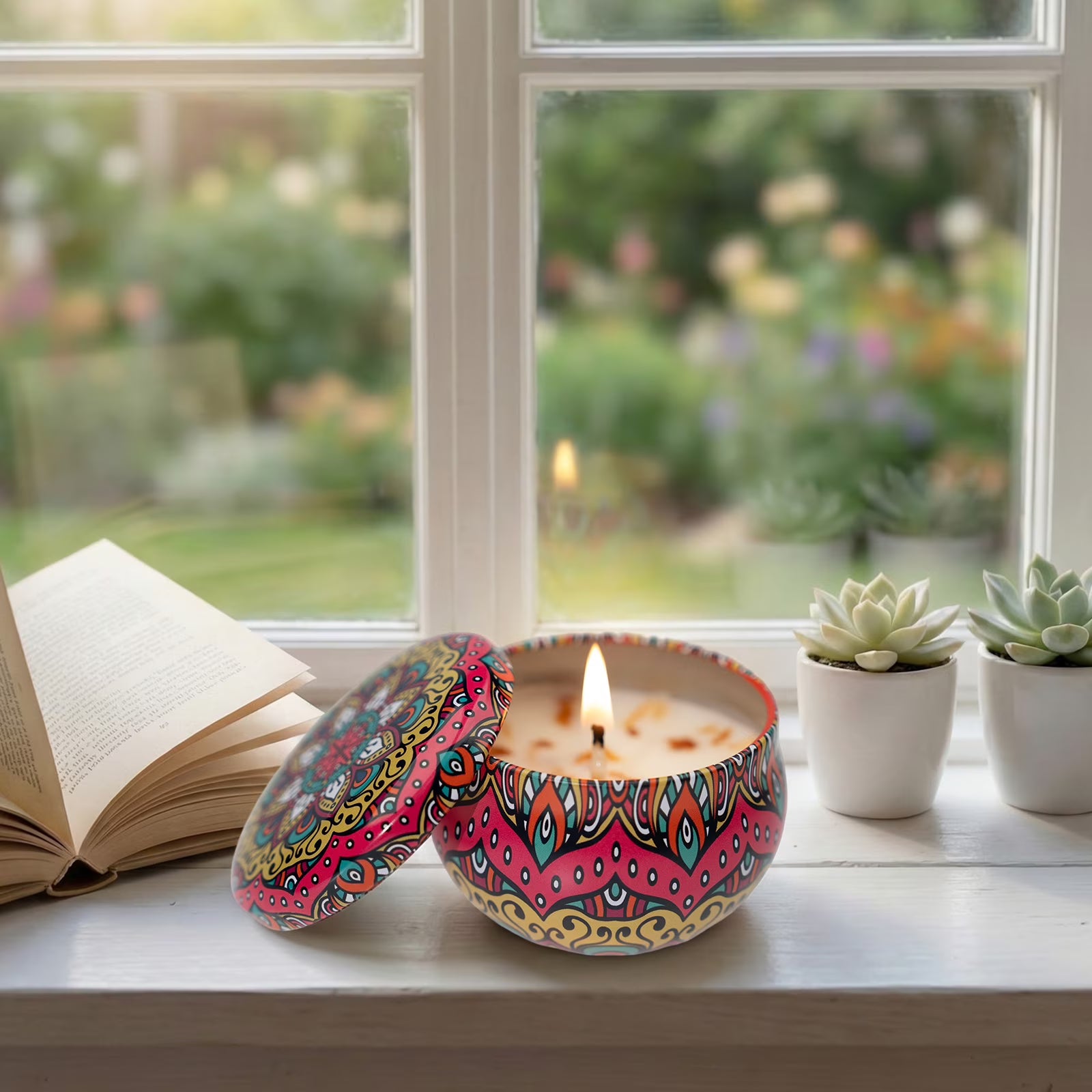 BYXAS 4 Pack Candles for Home Scented Aromatherapy Candles Gift Set