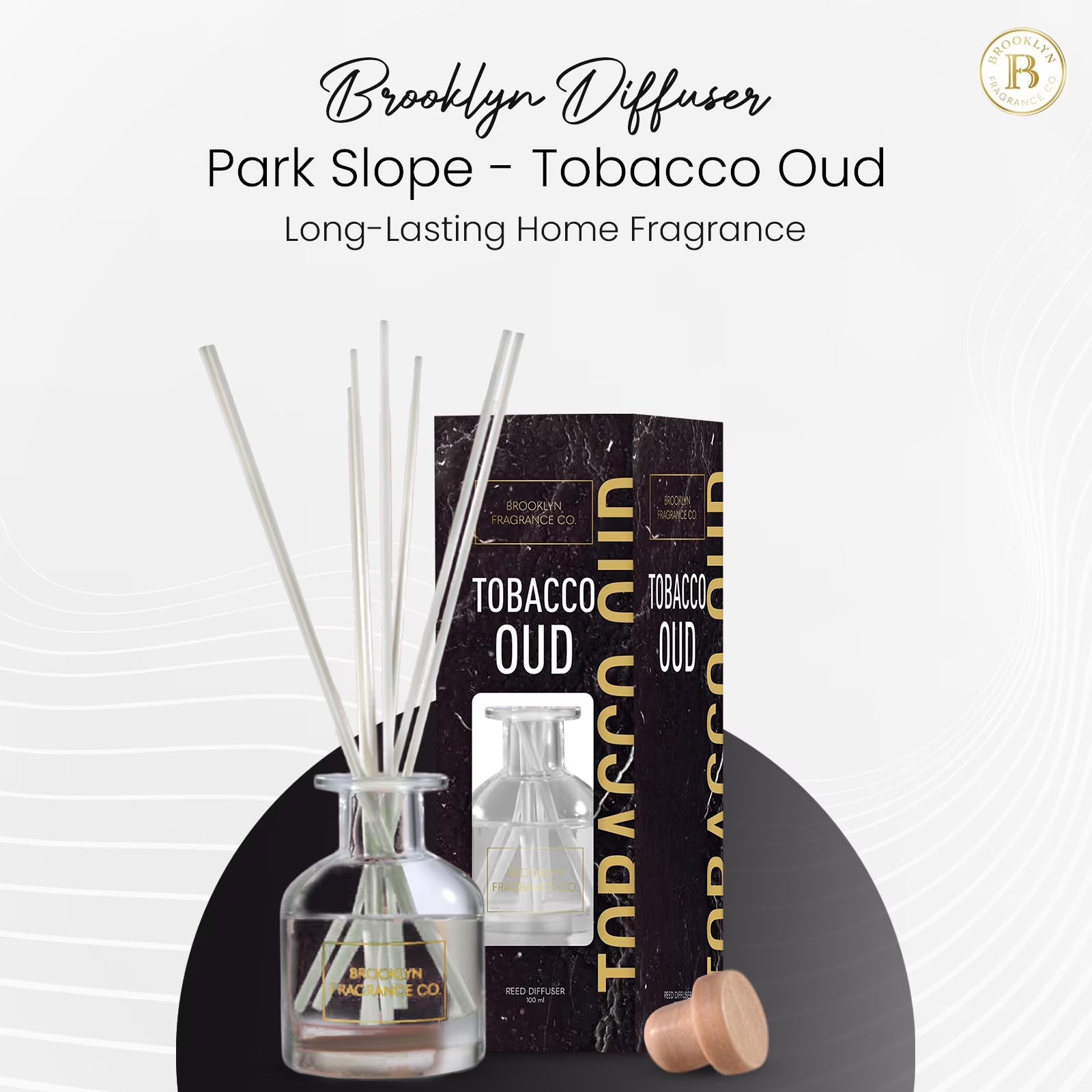 Brooklyn Fragrance Co. Park Slope Long Lasting Scented Aroma Diffuser – Tobacco Oud, 100ML