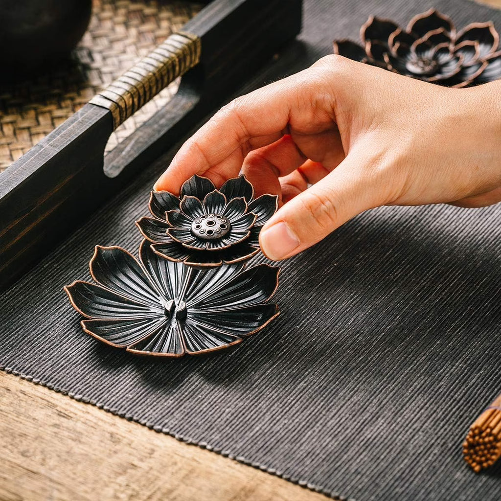 2 Pack Brass Incense Burner Holder – Lotus Shaped Stick Incense Holder