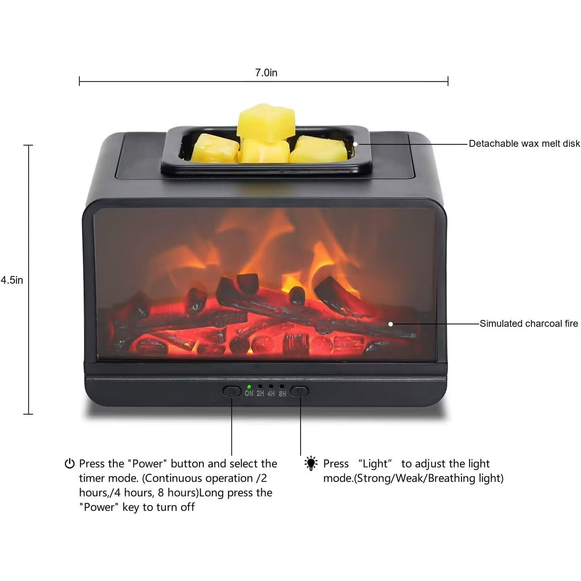 Leyoue Dynamic Flame Fireplace Electric Wax Melt Warmer