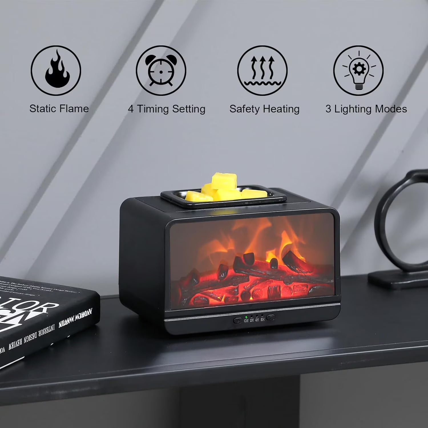 Leyoue Dynamic Flame Fireplace Electric Wax Melt Warmer